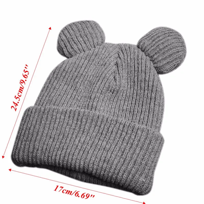 1 шт. женская зимняя Толстая вязаная шерстяная шапка с двумя кошачьими ушками