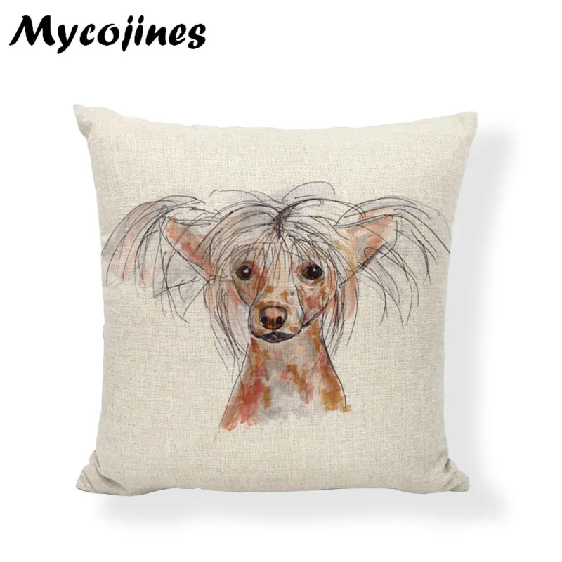 Наволочка для подушки китайская Крестовина собака чихуахуа грейхаунд польский