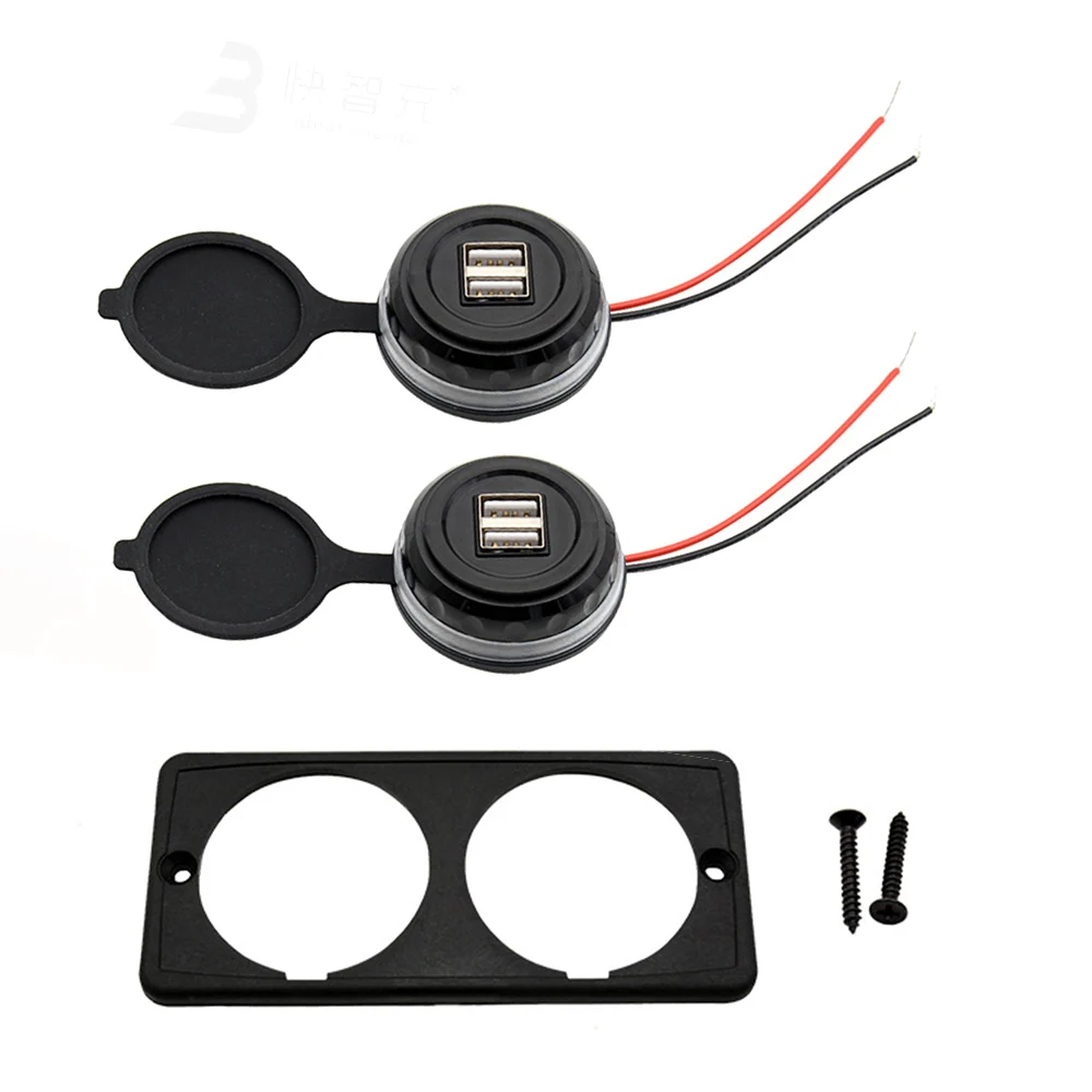 12V водонепроницаемый usb-адаптер для автомобильного зарядного устройства с двойной панелью ABS автомобильное зарядное устройство для телефона планшета - Название цвета: UCC-350-2U