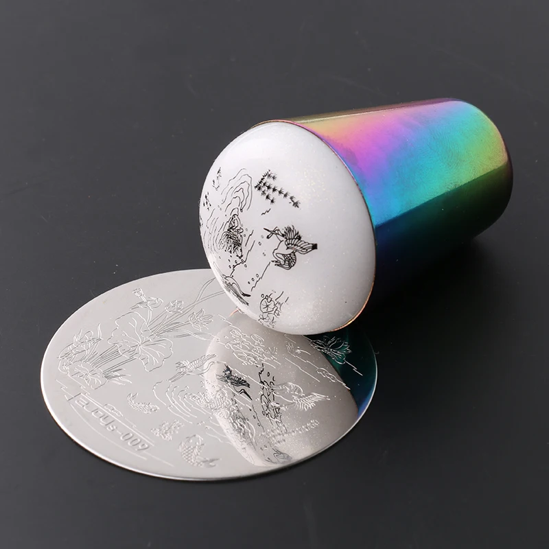 1 шт. штамп для дизайна ногтей с металлической ручкой|Шаблоны ногтей| |