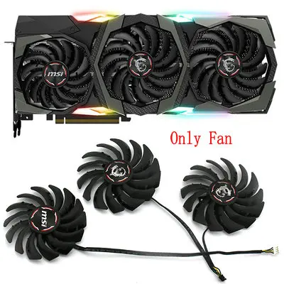Three fans Видеокарта вентилятор для MSI RTX2080 RTX2080Ti GAMING X TRIO PLD09210B12HH PLD10010B12HH DC12V 0.40A 4 линии - Цвет лезвия: Three fans