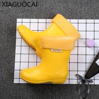 2019 new arrival baby waterproof rain boots non slip yellowbluepink girls boys shoes pvc rubber lovely boots for kids b26 10