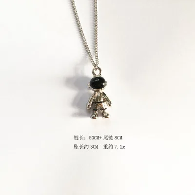 B Chain length 50CM HUANZHI, новинка, хип-хоп, Вселенная, космос, астронавт, кулон «робот», цепочка, металлическое ожерелье для мужчин, женщин, девушек, вечерние ювелирные изделия, подарок - Окраска металла: B Chain length 50CM
