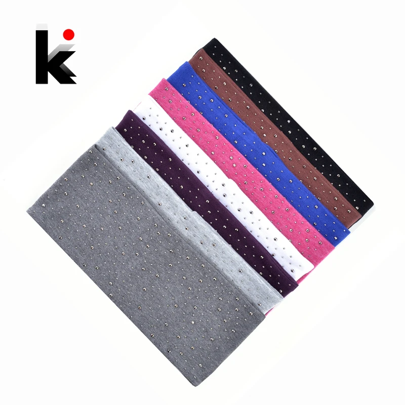 Fashion Rhinestone Turban Headbands For Women Outdoor Casual Hair Accessories Gym Sport Band Female Solid Color Headwear |