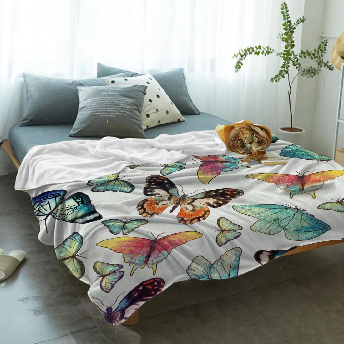 Красивое Одеяло в виде бабочки мягкое теплое одеяло из микрофибры фланелевое