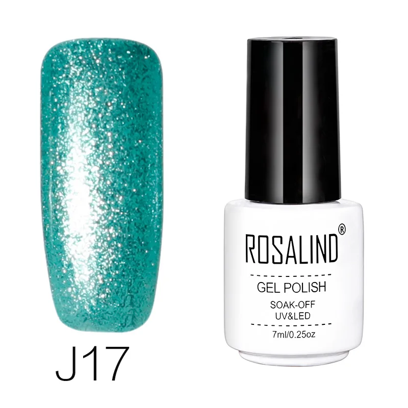 J17 ROSALIND гель 1S Платина 1 шт. 7 мл Гель-лак для ногтей мерцающий Полупостоянный 24 цвета выбор Гель-лак для ногтей - Цвет: J17