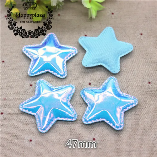 blue 12pcs 12 шт. Блестящий AB ПУ ткань мягкий Звезда Форма патчи Аппликации для одежды Аппликации волос шляпа декоративный орнамент DIY - Цвет: blue 12pcs
