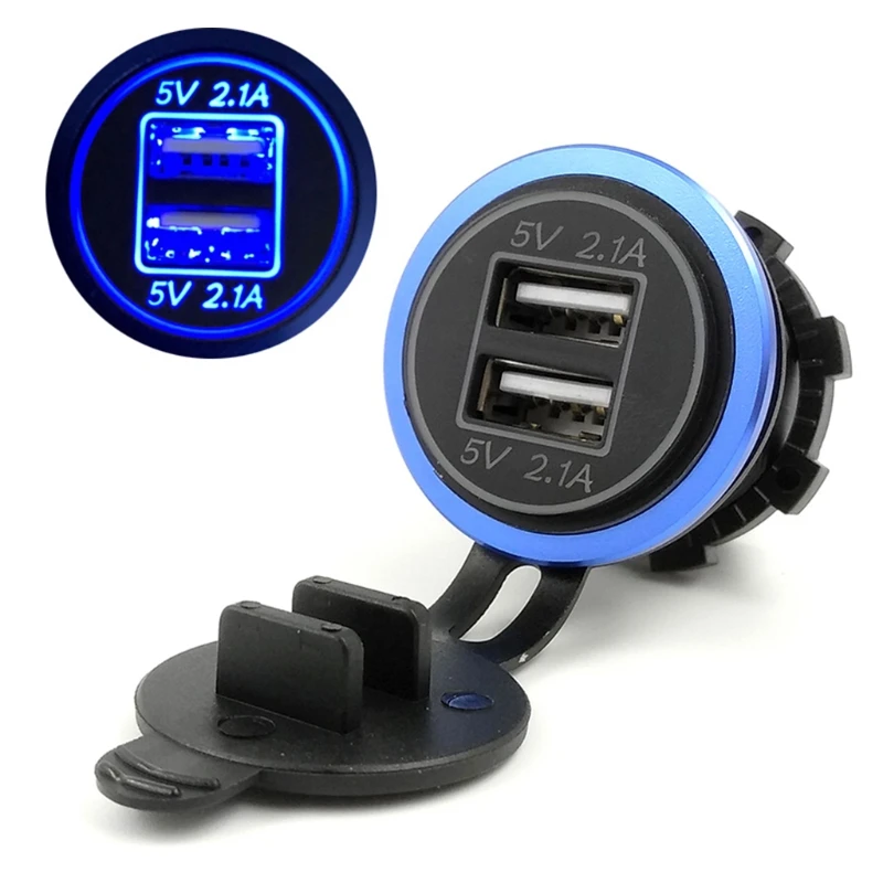 DC 12V 24V 4.2A Мотоцикл лодка автомобиль двойной USB зарядное устройство для мобильного телефона планшета ПК