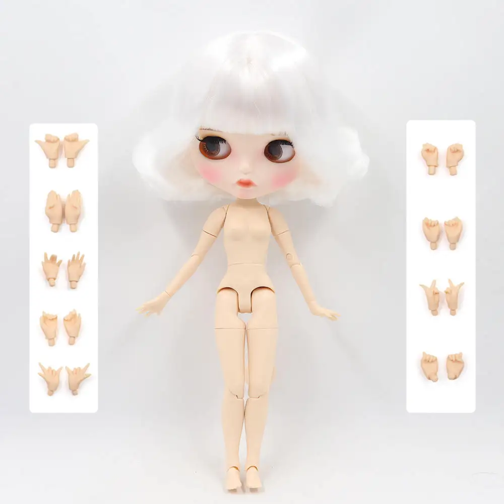 Красный ICY Fortune Days factory blyth кукла белая кожа соединение тела Новое матовое лицо с бровями губы короткие белые волосы DIY sd Подарочная игрушка - Цвет: Красный