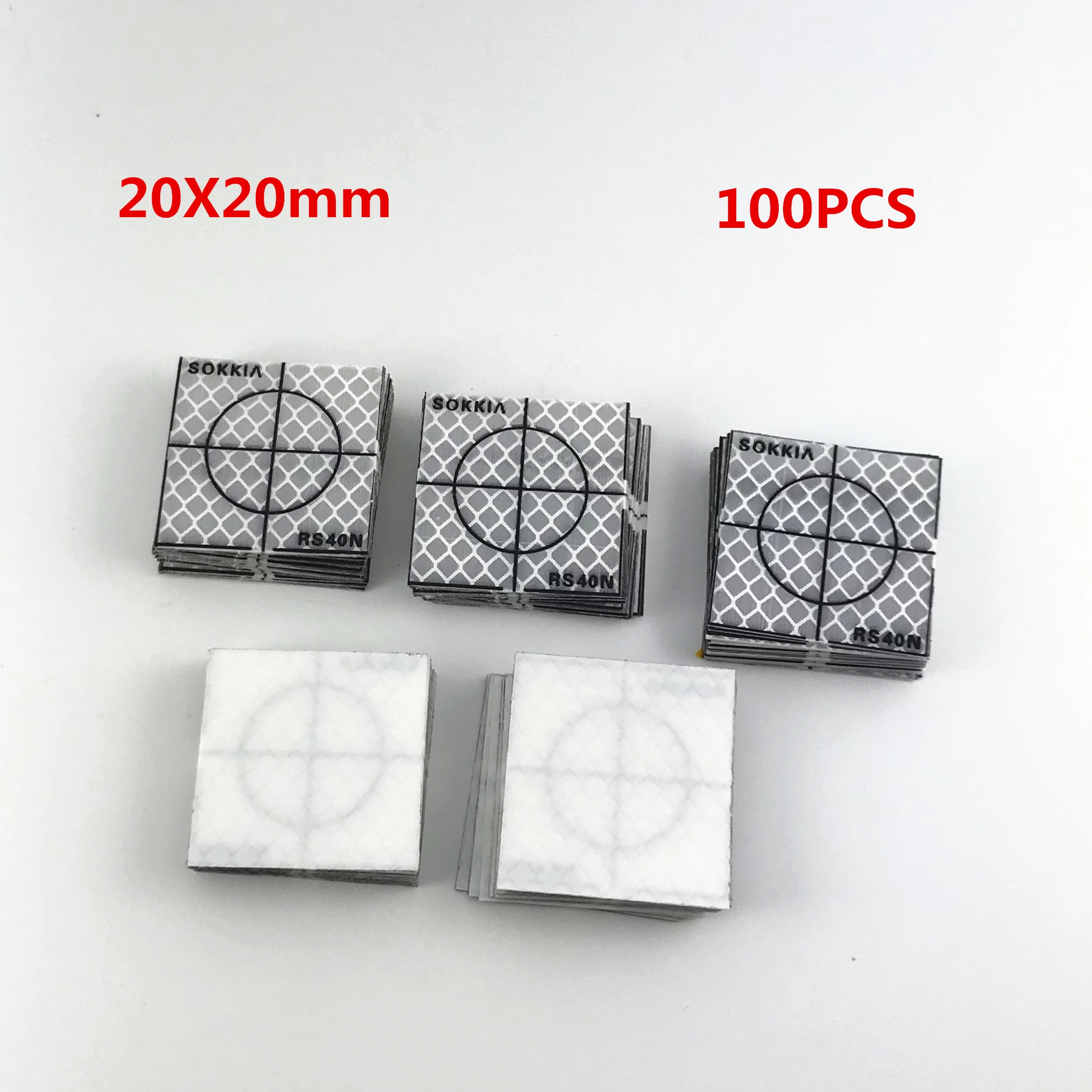 

New 100pcs Reflector Sheet 20X20MM Reflective Target For Sokkia Total Station