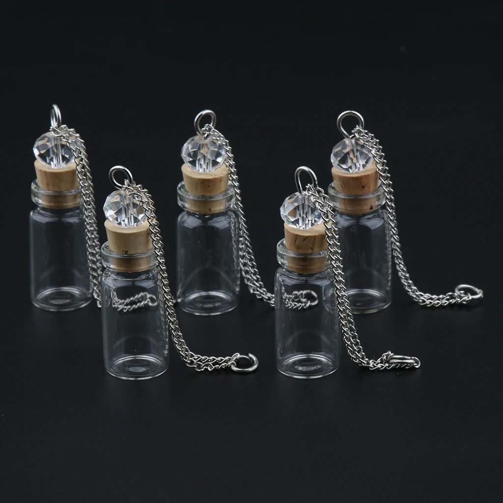 5 шт. эфирные масла диффузор Флаконы ожерелье кулон стеклянные бутылки с пробками