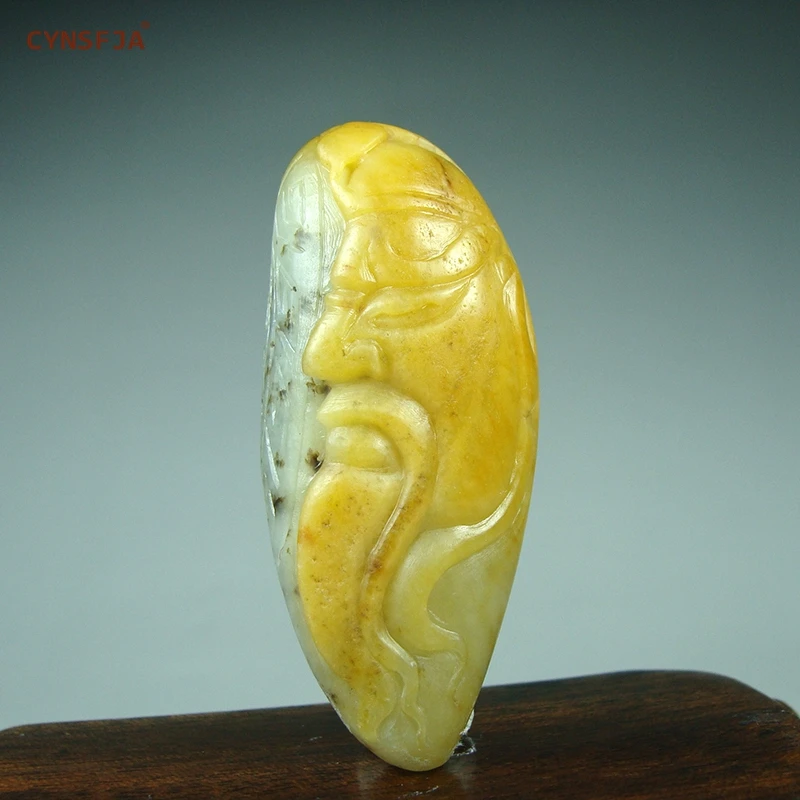 

Xinjiang Nephrite River Jade Certified Natural Chinese Hetian Seed Jade Guangong Pendant High Quality Hand Carved Birthday Gift