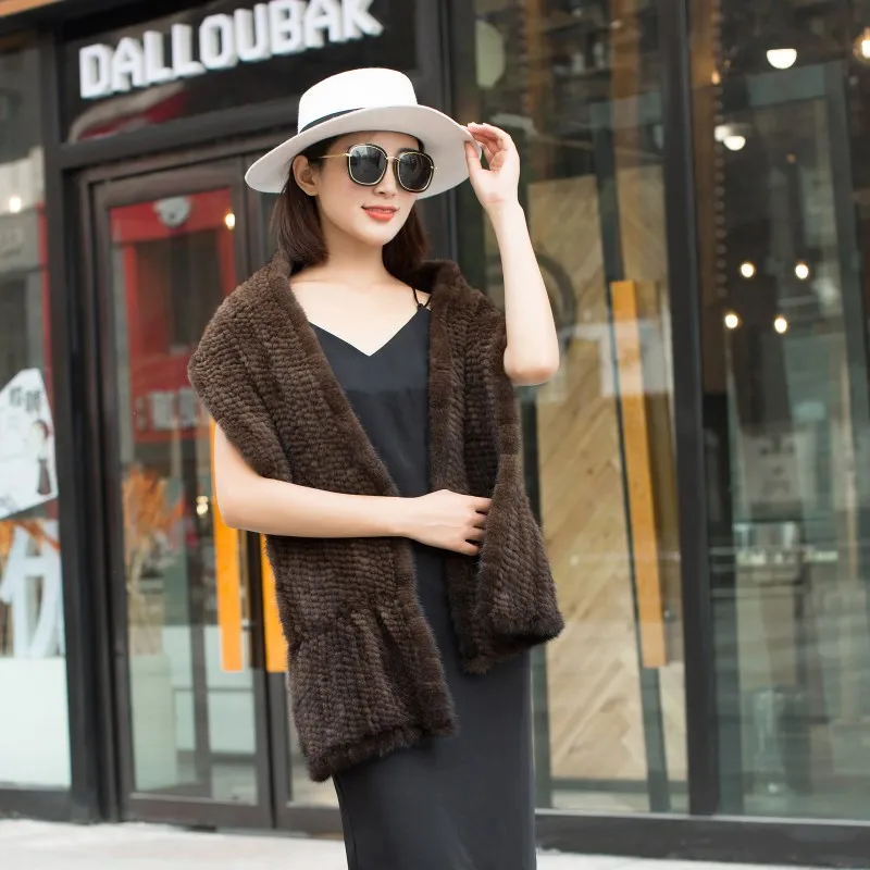

Mink Fur Scarf Double-sided Braided Neck Korean Version Winter Female Mink Fur Thickened Shawl Long Warmth
