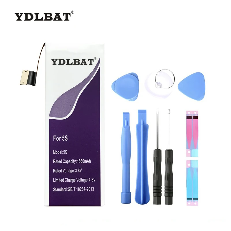 YDLBAT 1560 мАч высокое ёмкость батарея для iphone 5S Бесплатная Наборы инструментов +
