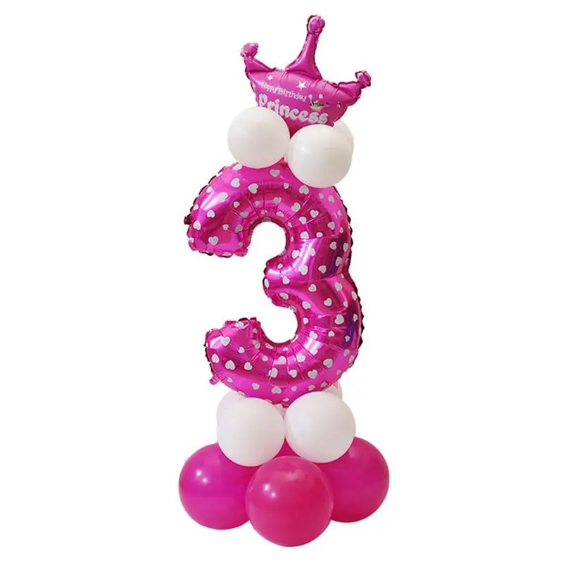 Воздушный шар с цифрами 0 9 латексный воздушный гигантским номером из фольги детский праздничный для девочек