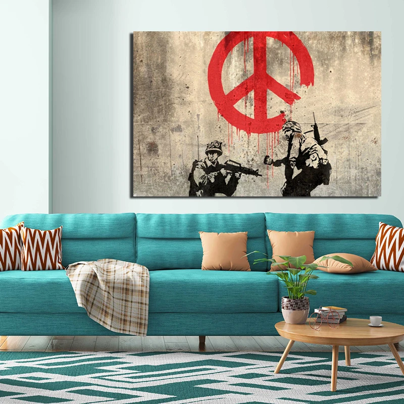 Живопись на холсте "Artist War And Conflict" для декора гостиной в доме, современные постеры с изображениями маслом на стене.