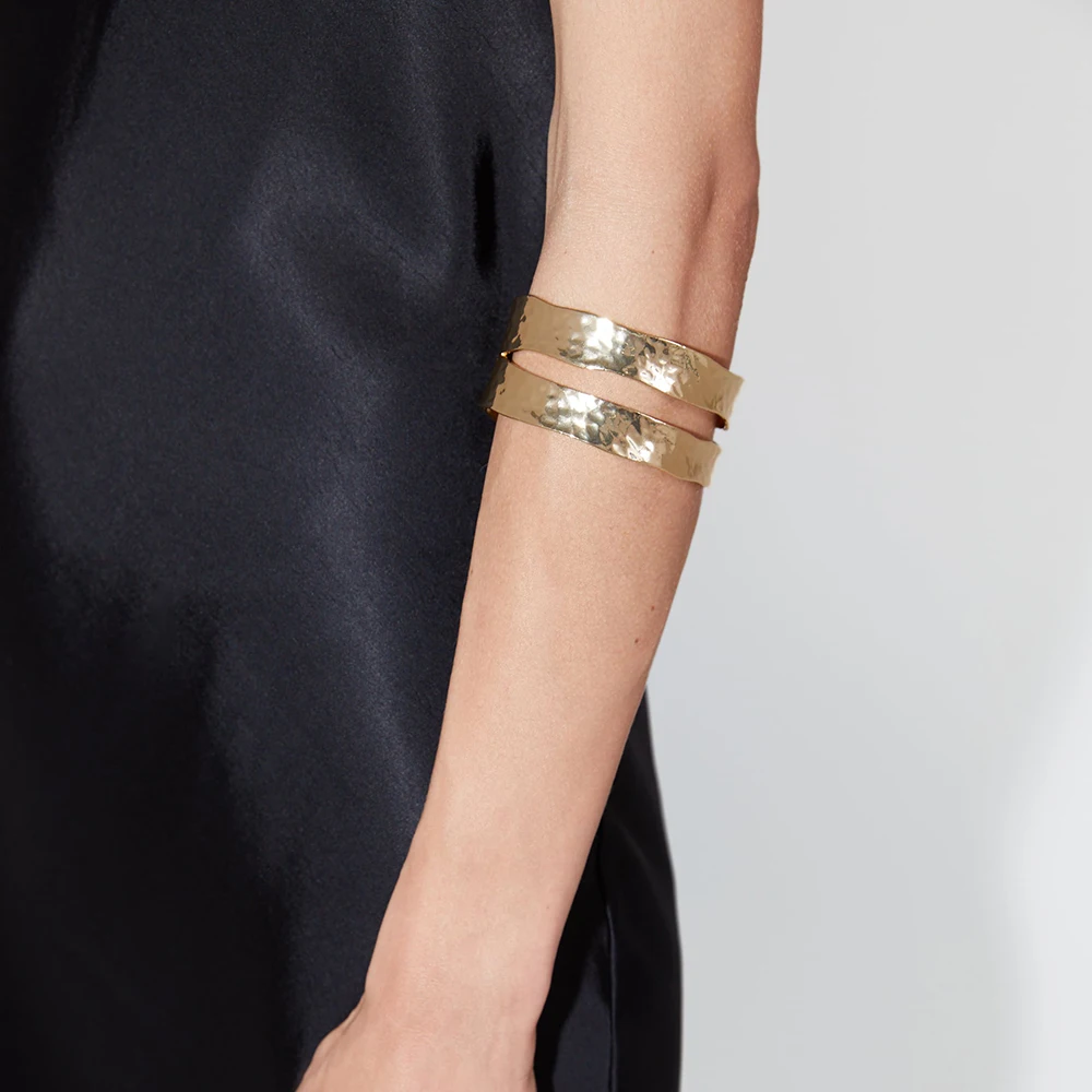 Ladyfirsy ZA Adjustable Open Bangle Party Gifts Statement Accent Stone Arm Bracelets for Women Wedding Jewelry Dropshipping Gift | Украшения