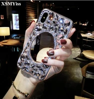 xsmyiss for samsung a3 a5 a7 2017 a9 a8 a6 plus a50 a70 a80 luxury bling crystal diamond mirror soft silicone phone case