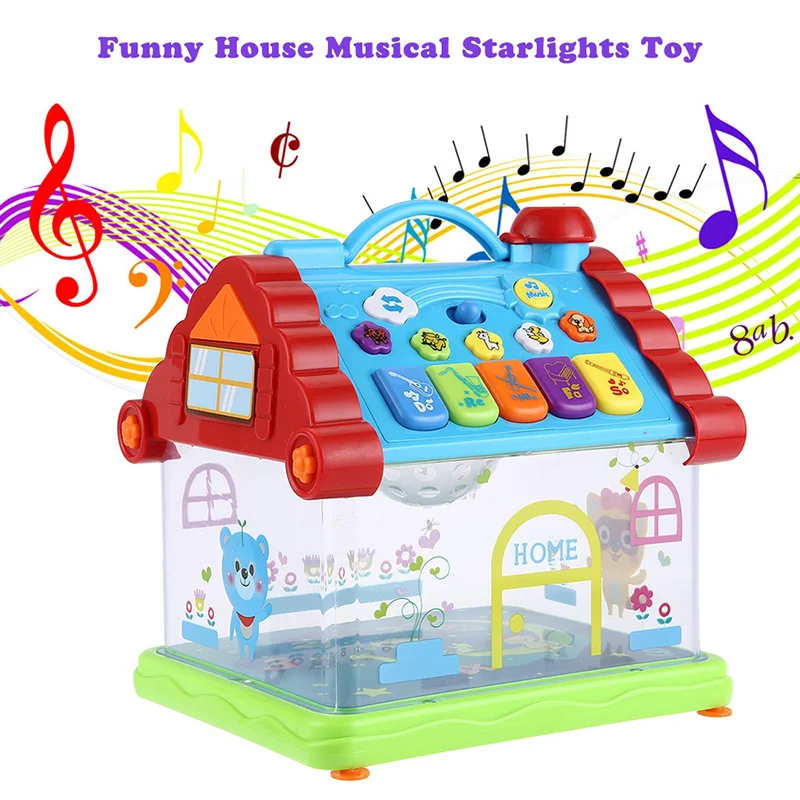 Funny Musical House Piano Toy Electric Glow Intelligent Early Educational Toys Learning Machine Kids Brithday Xmas Gifts|learning machines|toys