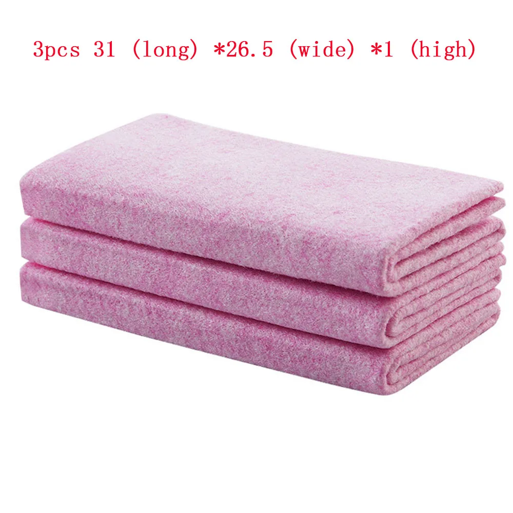 3pcs 1/3/5 шт. розовый чистящие салфетки из микрофибры мягкая микрофибра для мытья посуды Полотенца Кухня масла с антипригарным покрытием ткань для очистки чистящие средства - Цвет: 3pcs