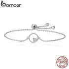 Женские браслеты-цепочки BAMOER из серебра 925 пробы с сердечками, роскошные подлинные серебряные ювелирные украшения SCB020