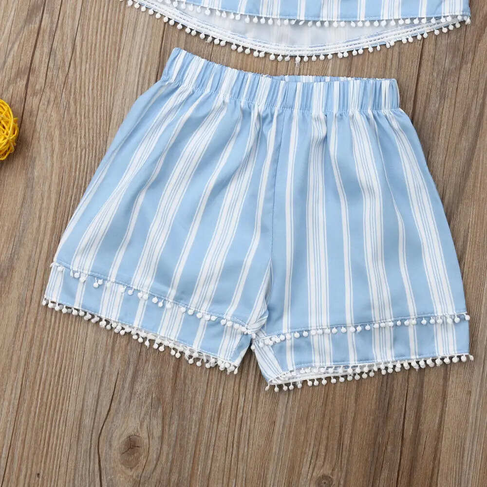 Pudcoco 2019 детская одежда костюмы для девочек малышей маленьких детей 2 шт. короткий