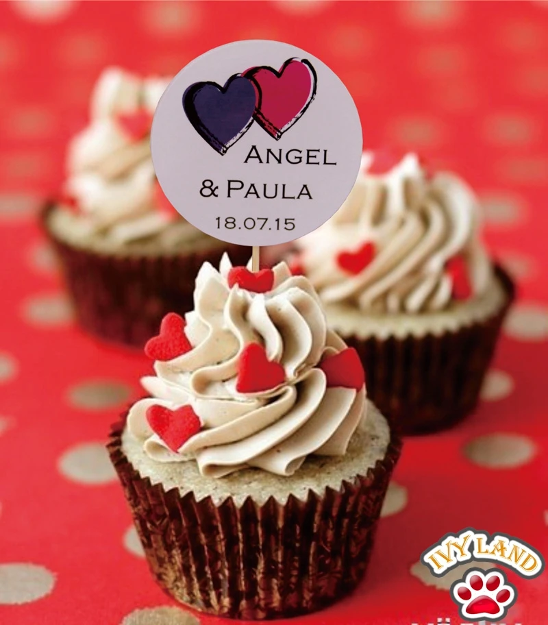 

Горячая Настройка кекс Toppers, круглые, предметы для вечеринки, сувениры, 45 шт./лот