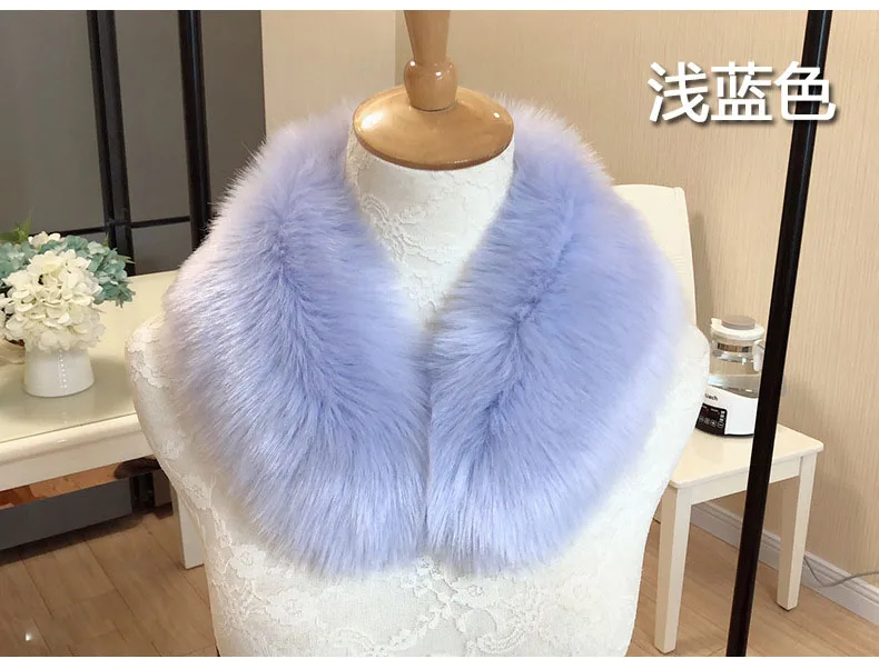 55cm Fashion Women Men Winter Faux rabbit fur scarf Luxury brand jacket hood Collar decor solid shawl girl neckerchief YT19 | Аксессуары
