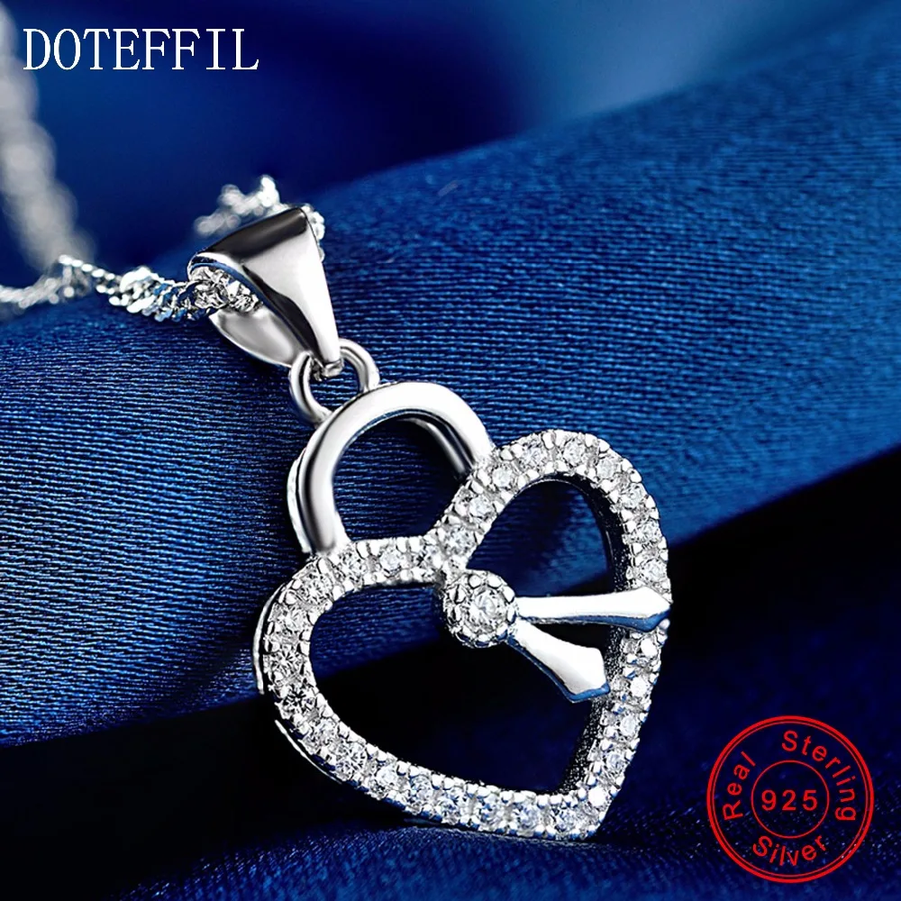 Ожерелье с подвеской в виде сердца из серебра 925 пробы | Украшения и аксессуары