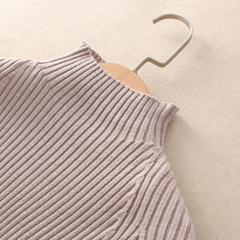 

Spring New Pure Cashmere Sweater Women Half Turtleneck Pullover Slim Long Temperament Sleeve Knit Dress
