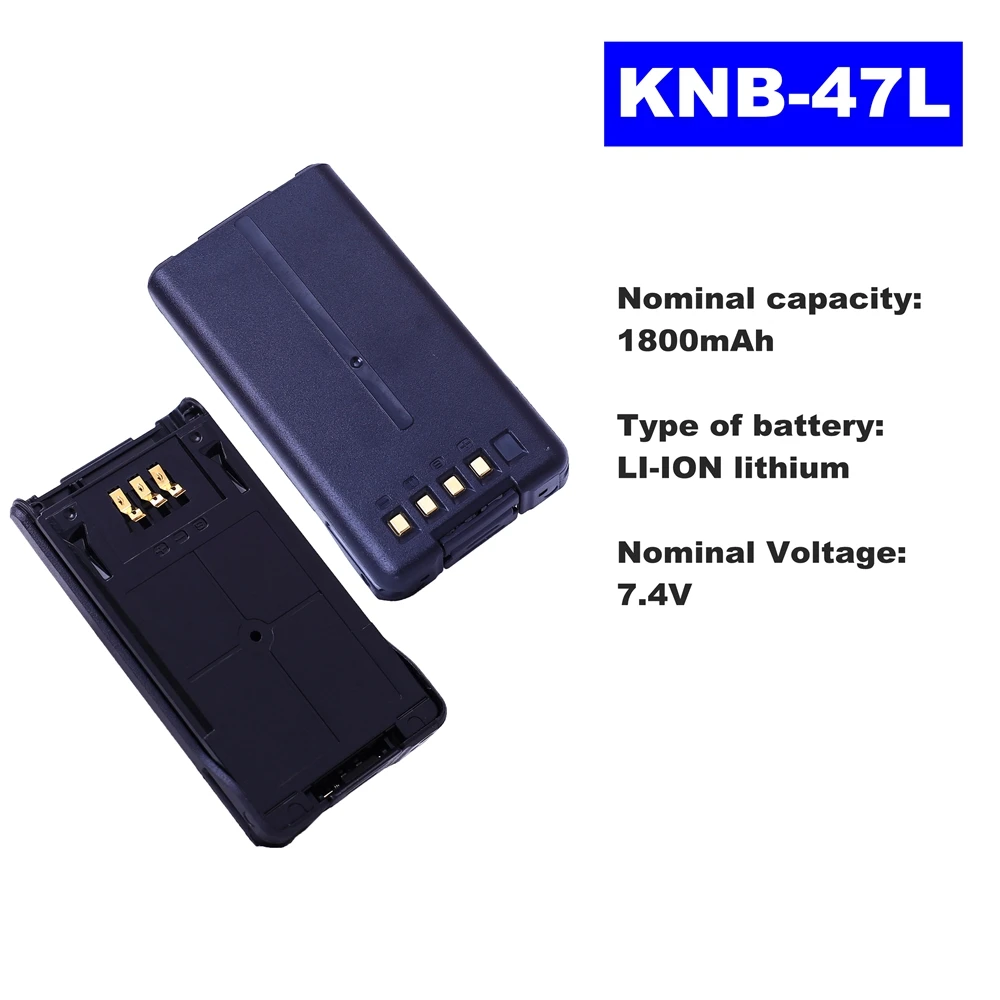 7.4V 1800mAh LI-ION Radio Battery KNB-47L For Kenwood Walkie Talkie NX-200 NX-300 Two Way Radio