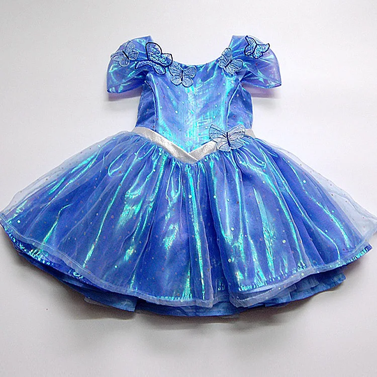 Платье для девочек с блестками высокого качества принцесса Золушка необычная