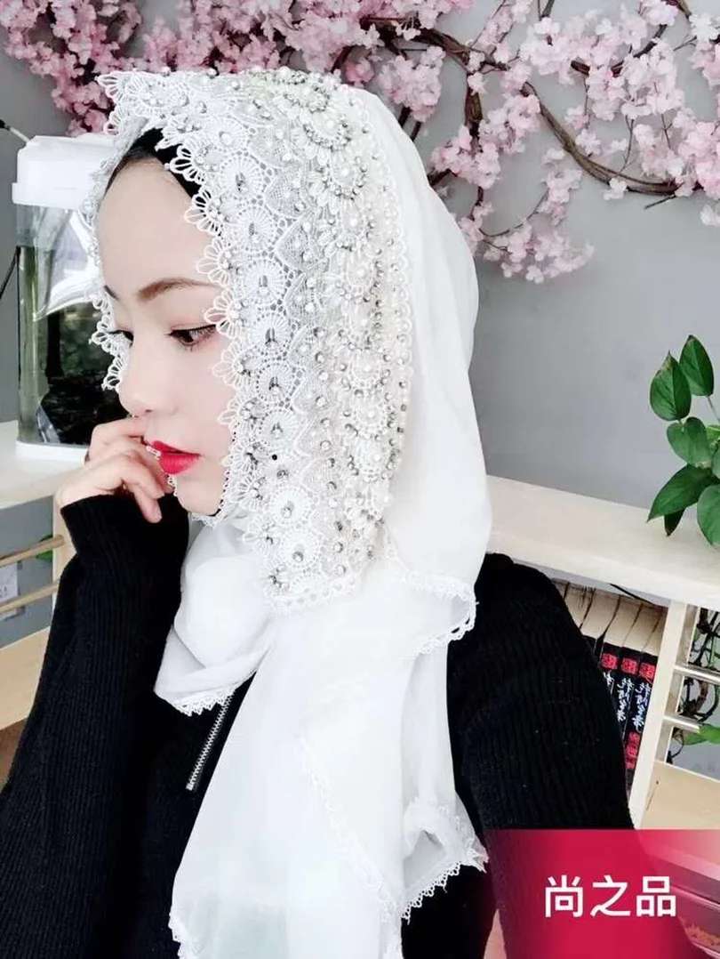 2018 бриллианты Дубай Модные женские шифоновые мусульманский