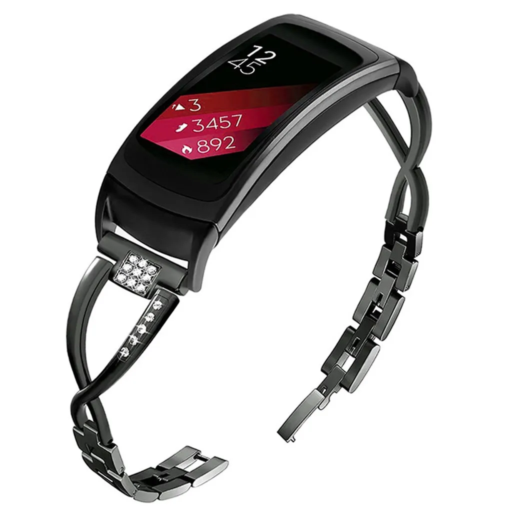 Модные роскошные женские Ремешки для наручных часов Samsung Gear Fit 2/ 2Pro Cross Drill браслет