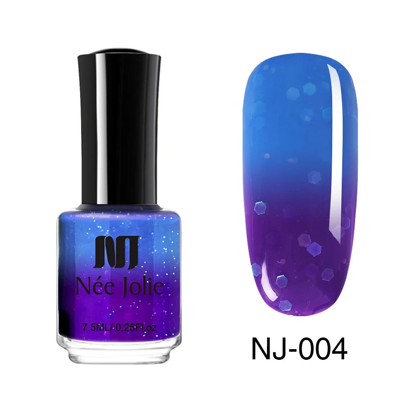 7.5ml - NJ-004 NEE JOLIE 7,5 мл термальный лак для ногтей температурный цветной лак-Хамелеон голографический блеск декоративный лак для ногтей Vernis 3,5 мл - Цвет: 7.5ml - NJ-004
