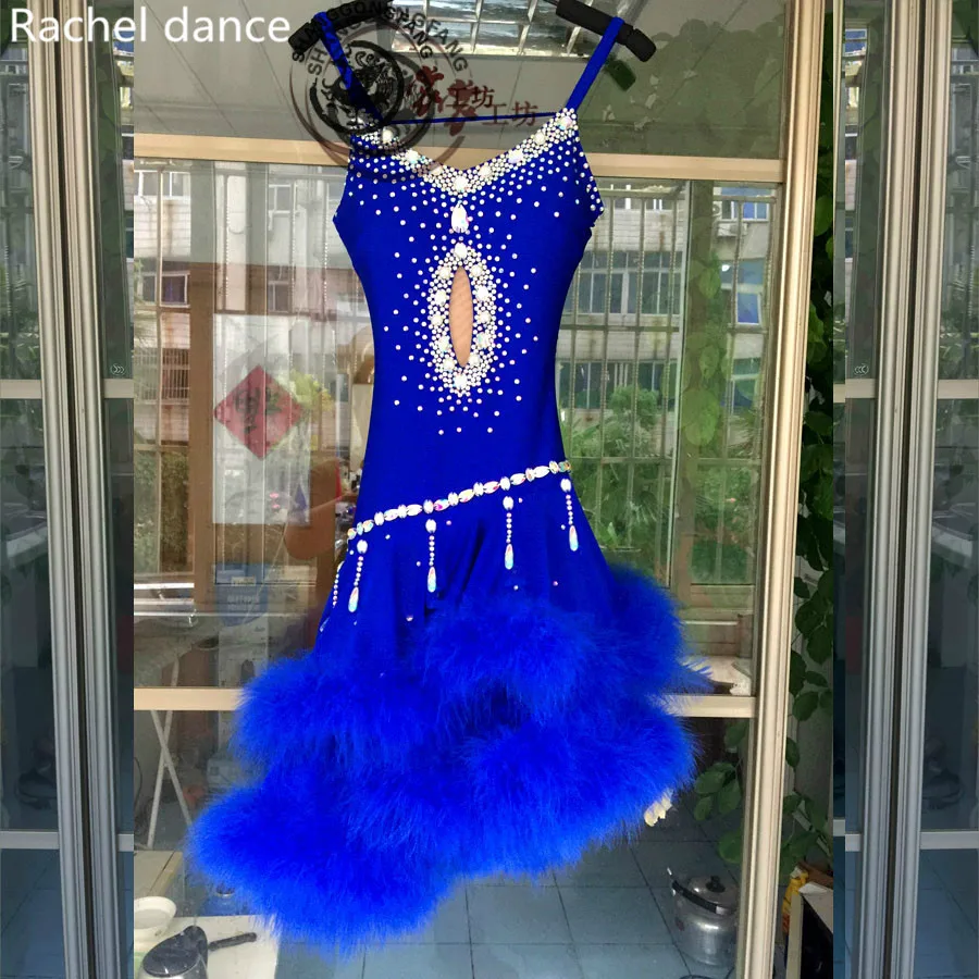 2017 г. Платье для латинских танцев с бахромой платье v образным вырезом и открытой