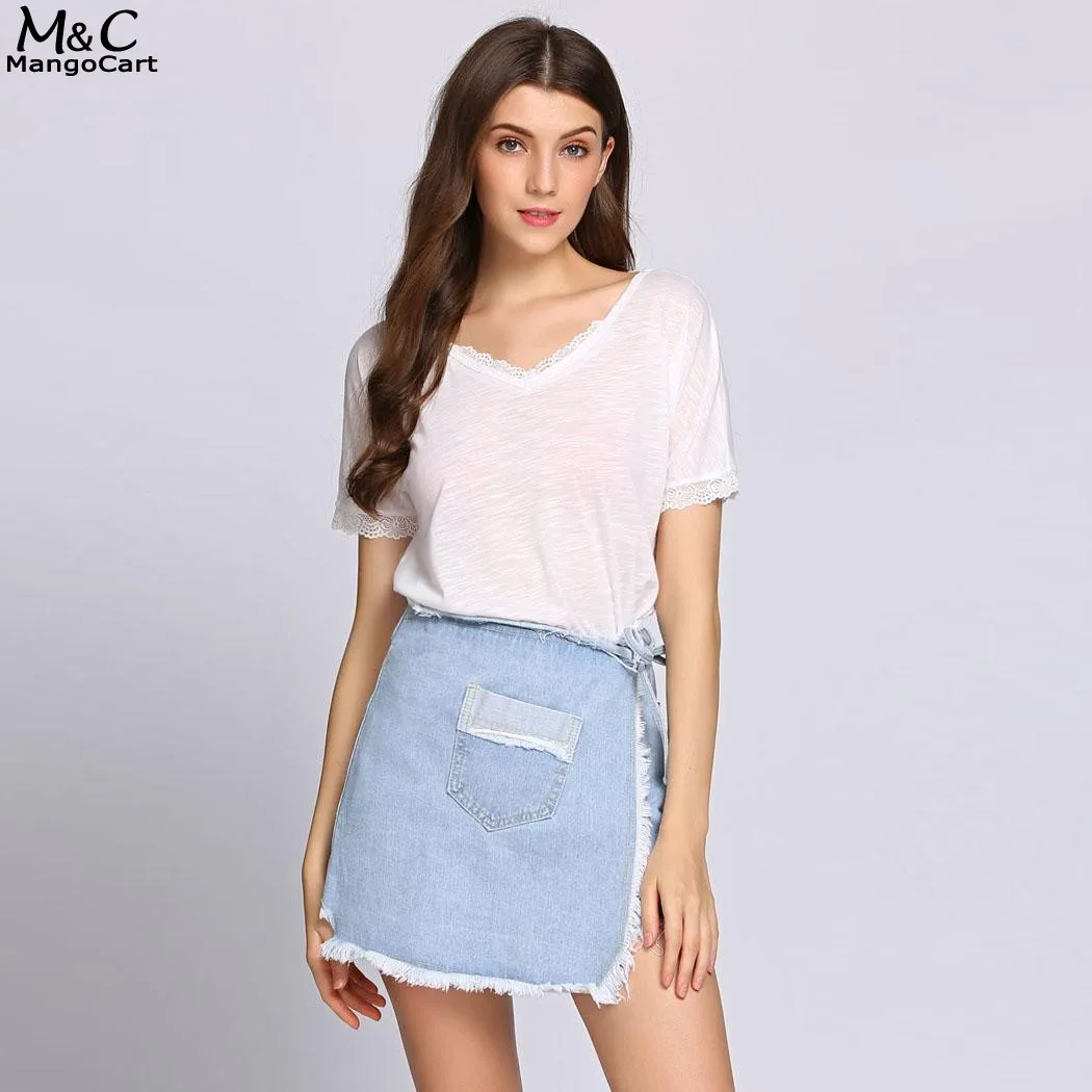 Летняя джинсовая юбка женская 2017 сексуальная высокая талия джинсовые юбки