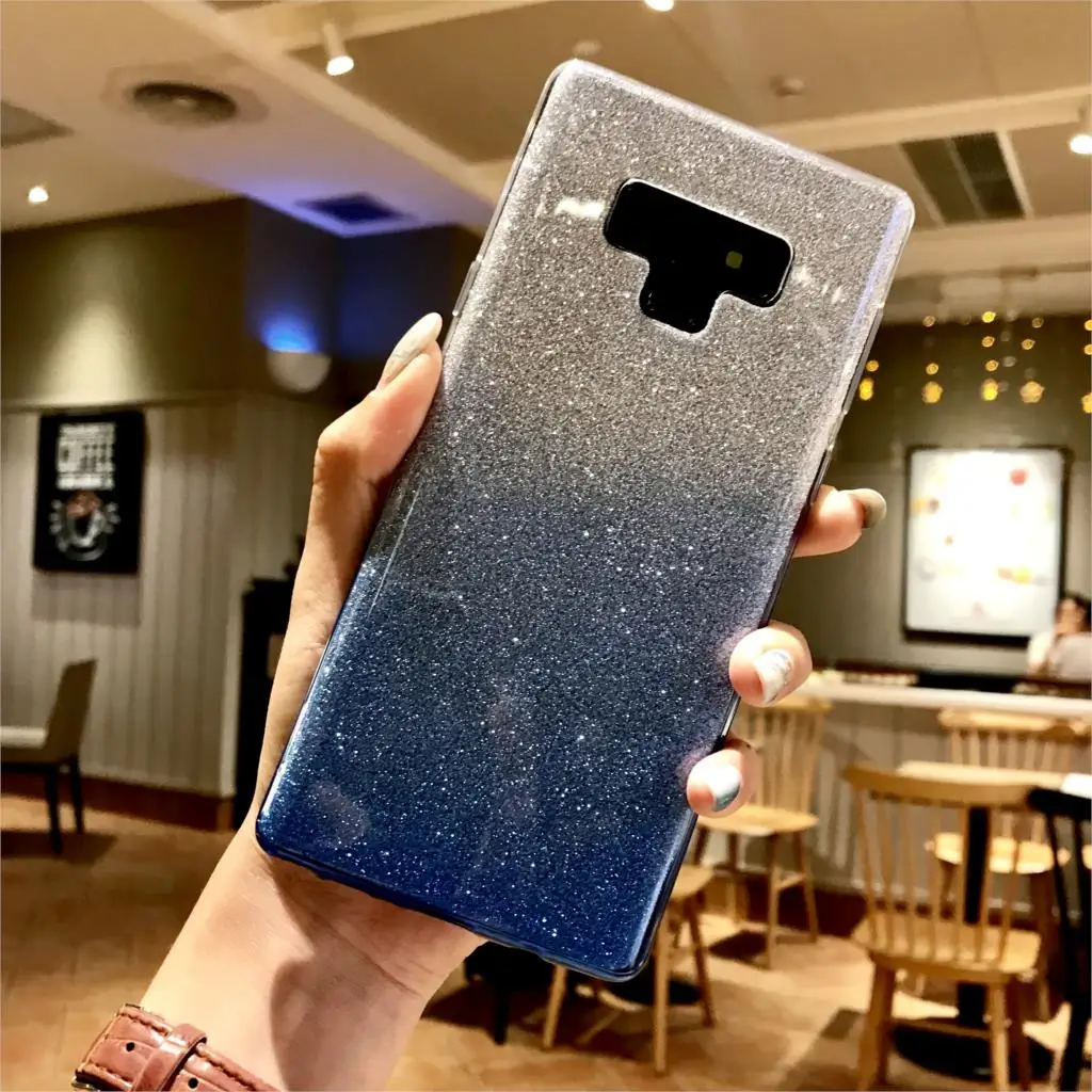 Прекрасный блестящие девичьи Мягкий силиконовый чехол для Samsung Galaxy S8 S9 плюс A6 A8 A7