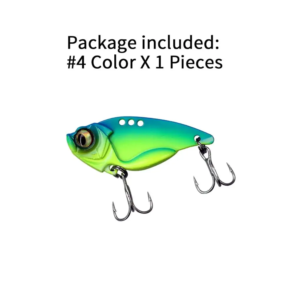 1pcs size 4 color 1 шт., 10 г/0,35 унций, VIB, металлические рыболовные приманки, вибрация, ложка, приманка для баса, жесткая приманка, металлическая, лазерная, Vib, вибрационная приманка с ложкой - Цвет: 1pcs size 4 color