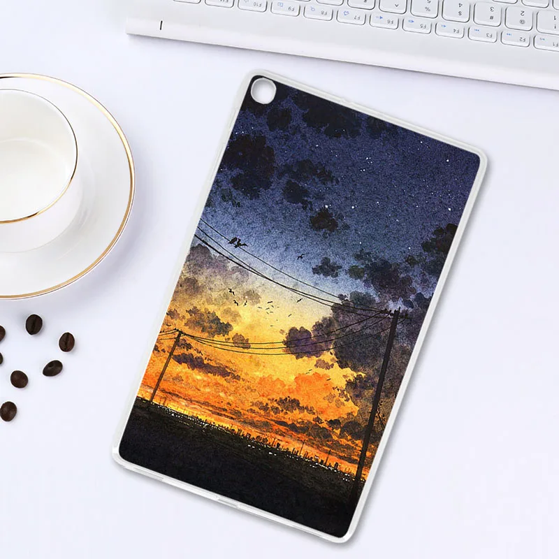 Чехол для samsung Galaxy Tab A 10,1 чехол s SM-T510 T515 10,1 ''Мягкая силиконовая задняя накладка из ТПУ модный окрашенный чехол для планшета бампер - Цвет: Z007