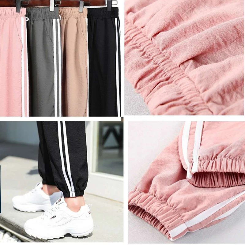 Pants Women Sweatpants Capris Causal Trousers Fitness Loose Harem Ankle-Length Quickly Drying Joggers Pant Female Size 3XL | Женская