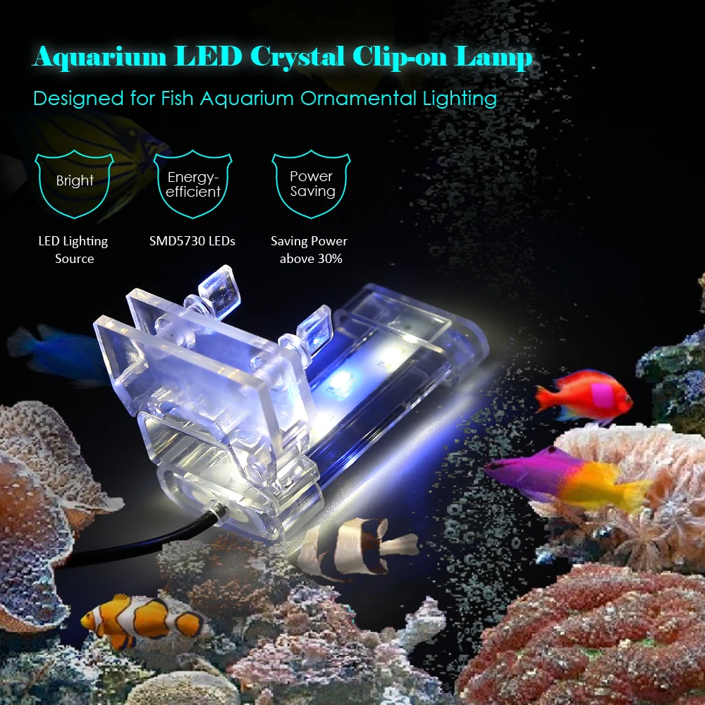 Прищепка для аквариума 1 8/2 5/3/5 Вт светодиодная лампа с зажимом балка высоким