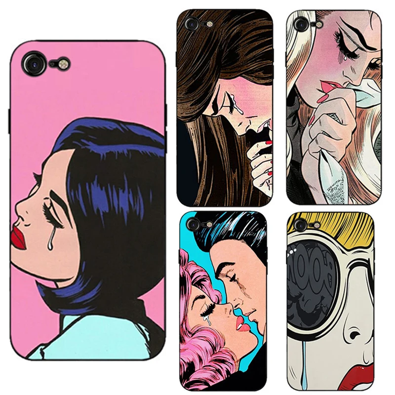 Плачет комиксов девушка картина поп Книги по искусству Turddemon Черные Волосы