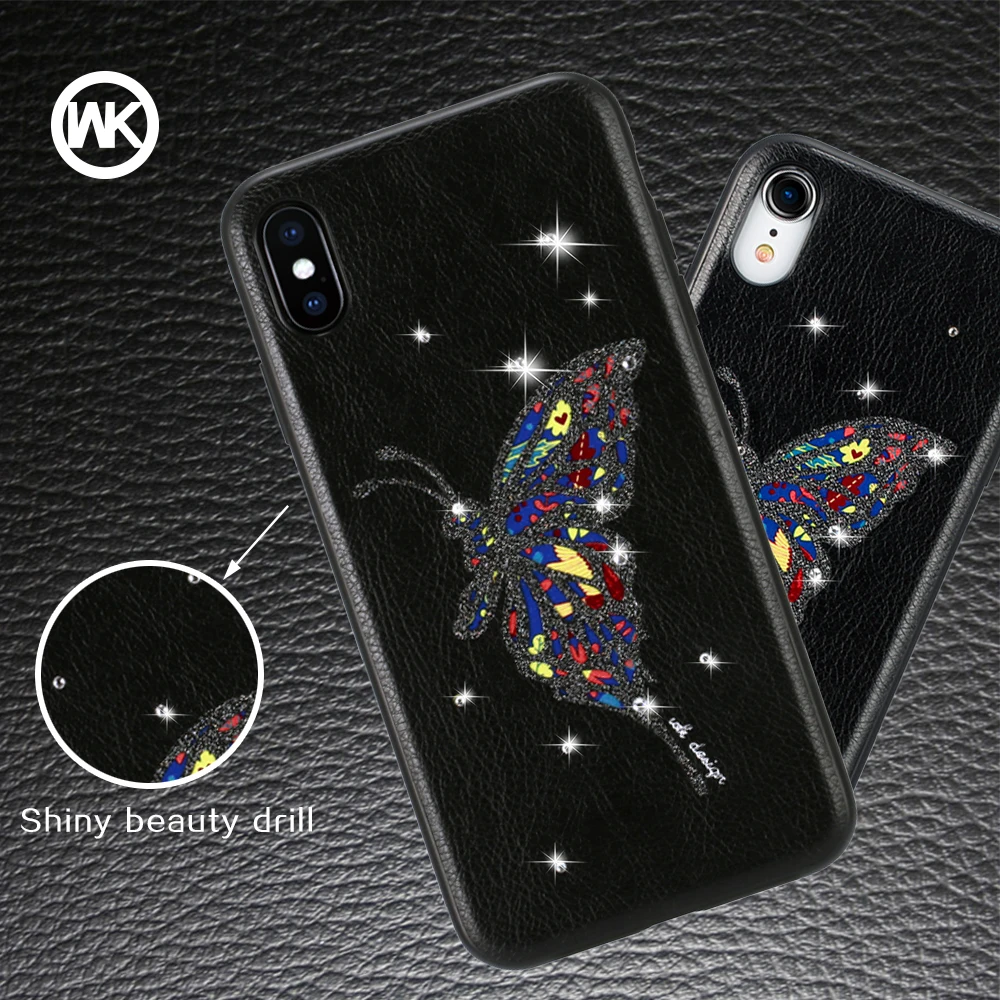 Дизайн WK чехол для телефона iPhone X роскошный защитный с рисунком бабочки XS Max XR |