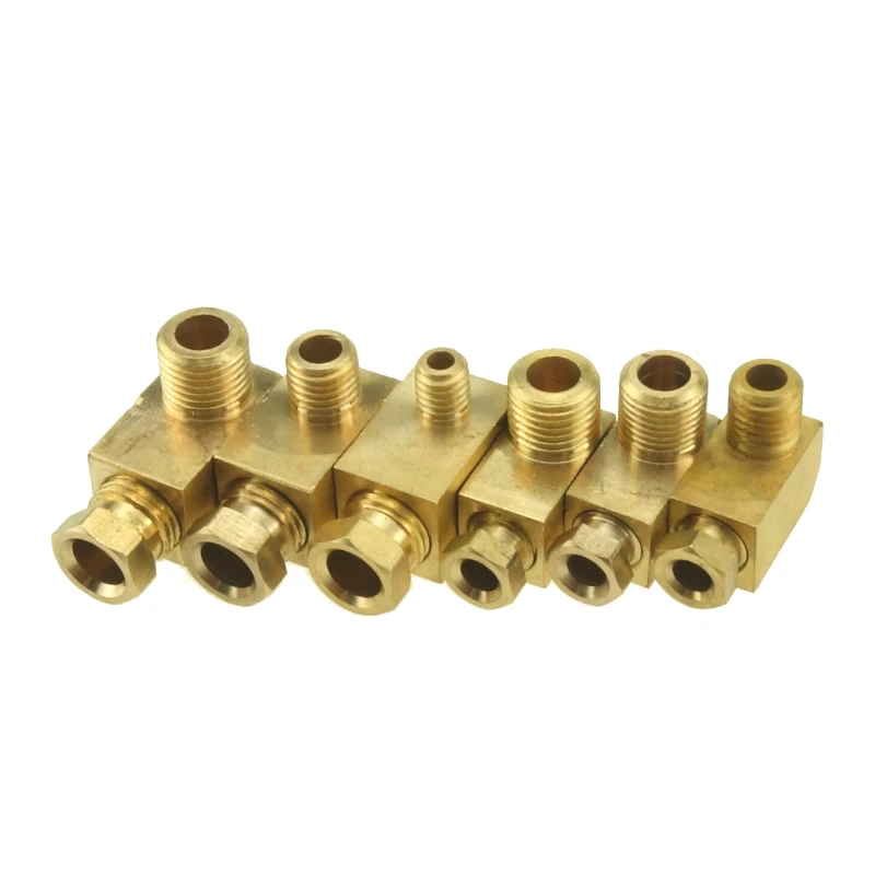 

4 6 8 mm OD Tube Brass Compression Ferrule Compression Fitting Male Elbow Connector Machine tool lubrication oil Pipe Fitting