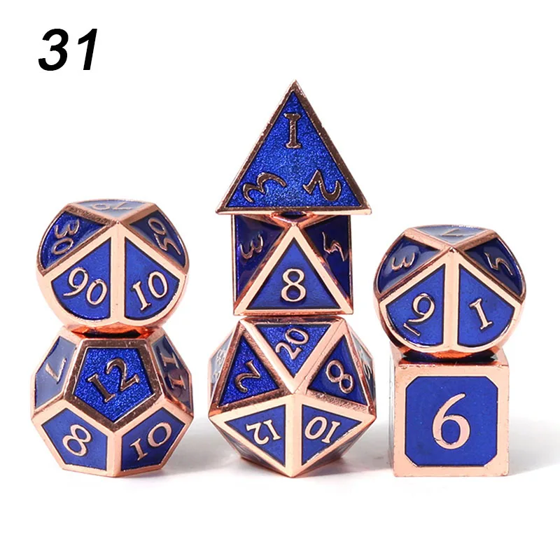 Chengshuo игральные кости DND металлический РГП набор многогранных подземелий и дракон настольная игра цинковый сплав доступны в нескольких цветах d20 10 8 12 - Цвет: 31