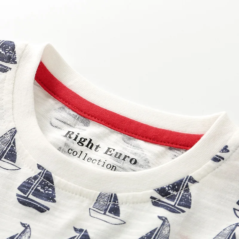 Летняя футболка с рисунком динозавра для маленьких мальчиков футболки