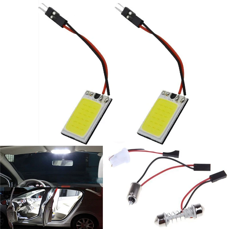 4 шт. супер белый 3 Вт COB 18 SMD Светодиодная панель купольная лампа автомобильная