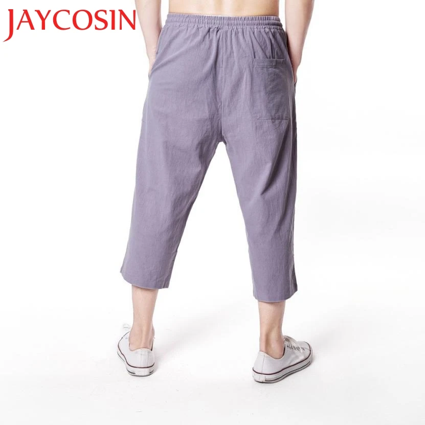 JAYCOSIN Новинка 2018 мужские спортивные льняные повседневные свободные брюки с