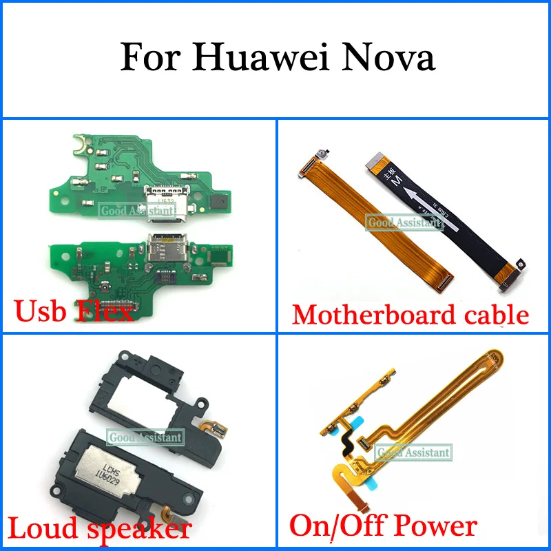 Для Huawei Nova CAN L01 L11 L02 L12 L03 L13 Usb гибкий кабель материнской платы громкий динамик вкл.